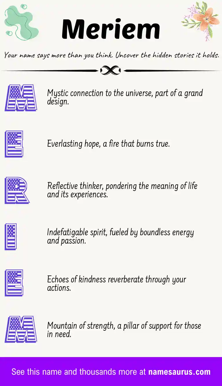 Acrostic poem about Meriem.