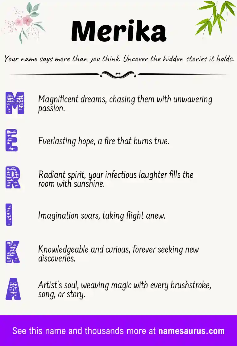 Acrostic poem about Merika.