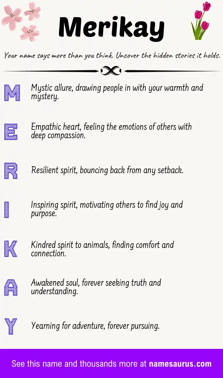 Acrostic poem about Merikay.