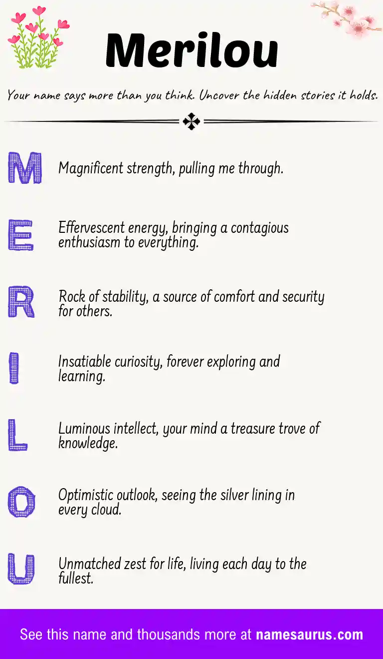 Acrostic poem about Merilou.