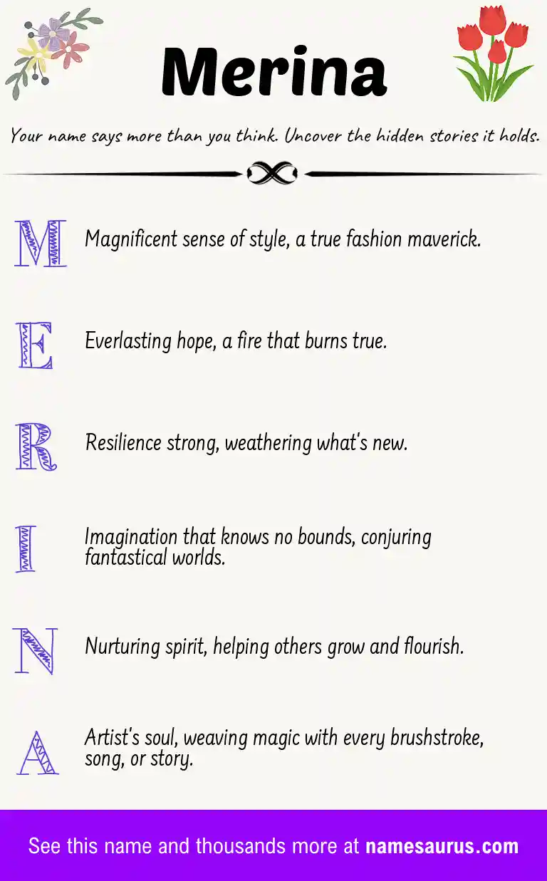Acrostic poem about Merina.