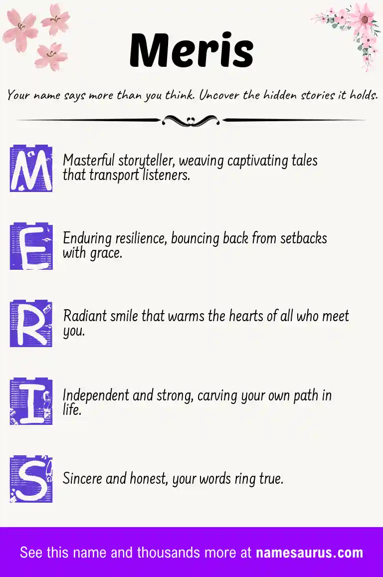 Acrostic poem about Meris.