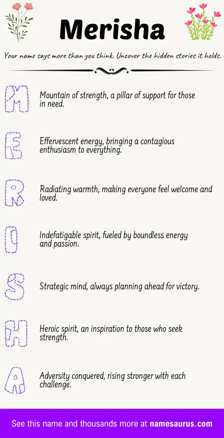 Acrostic poem about Merisha.
