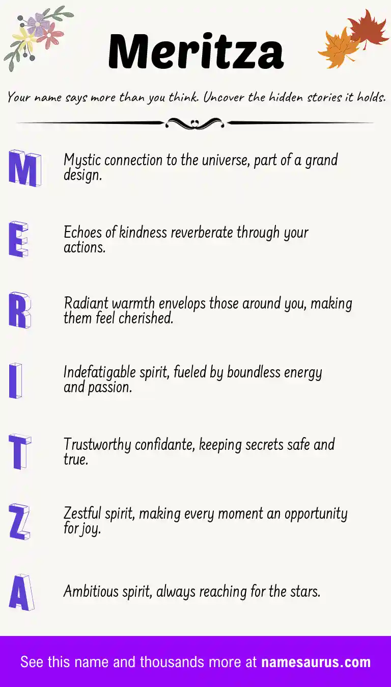 Acrostic poem about Meritza.