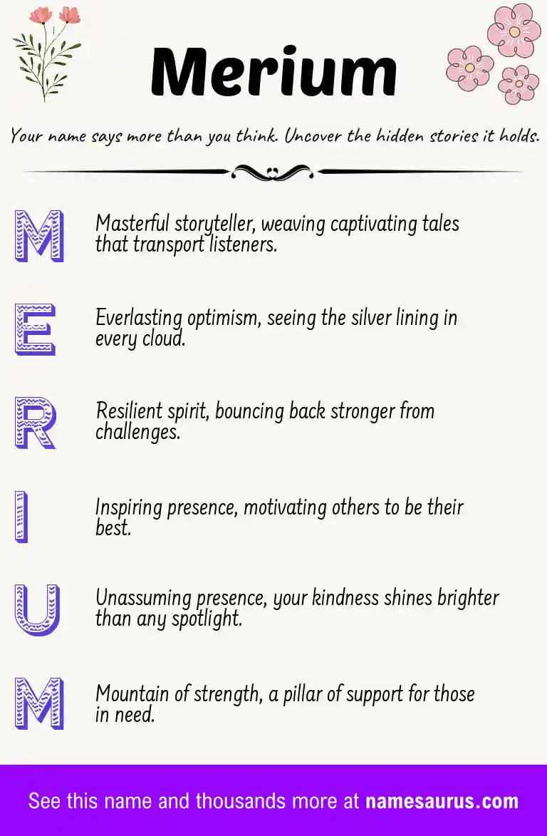 Acrostic poem about Merium.