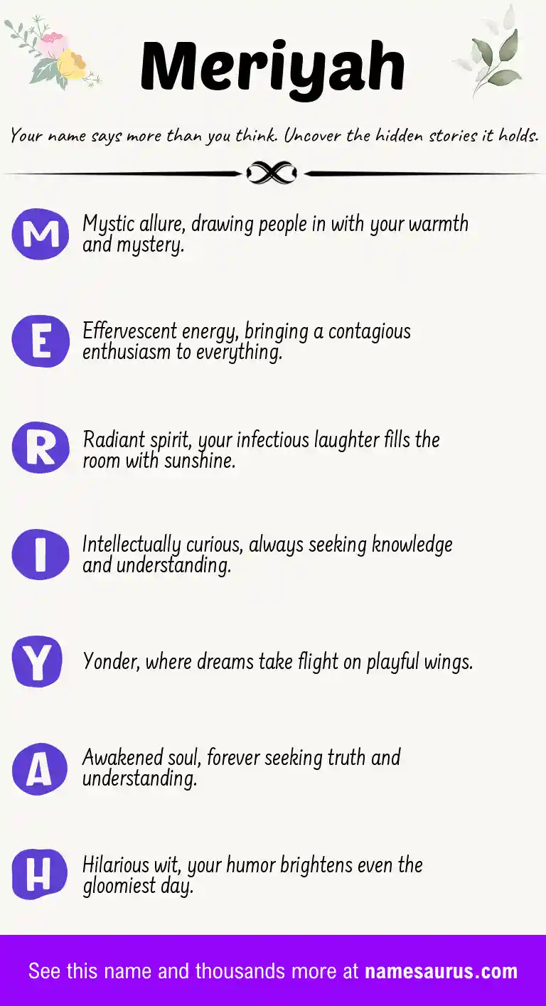 Acrostic poem about Meriyah.