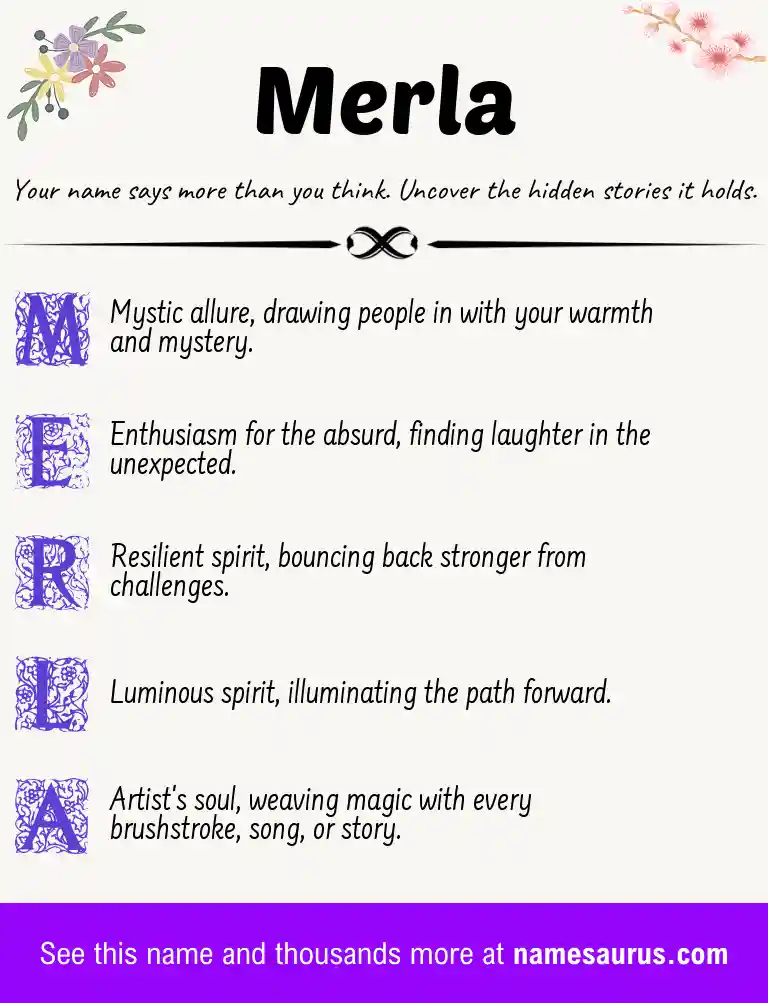 Acrostic poem about Merla.