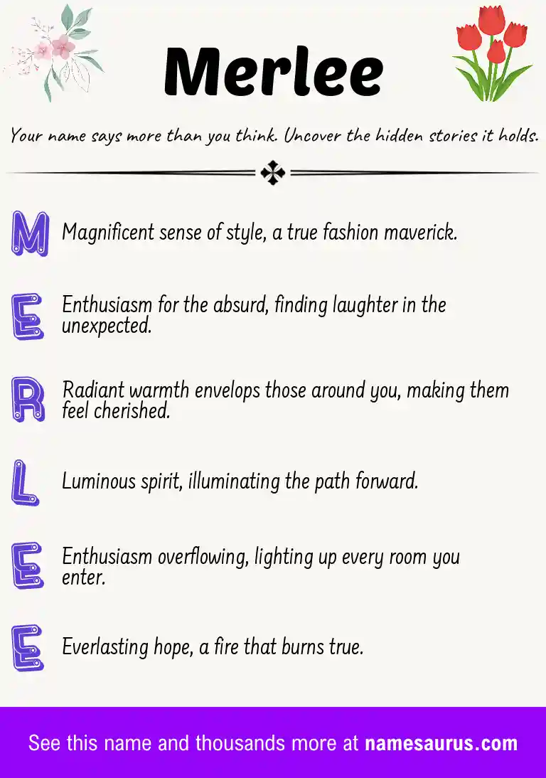 Acrostic poem about Merlee.