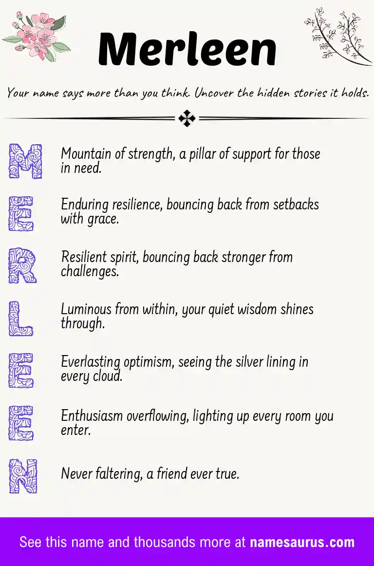 Acrostic poem about Merleen.