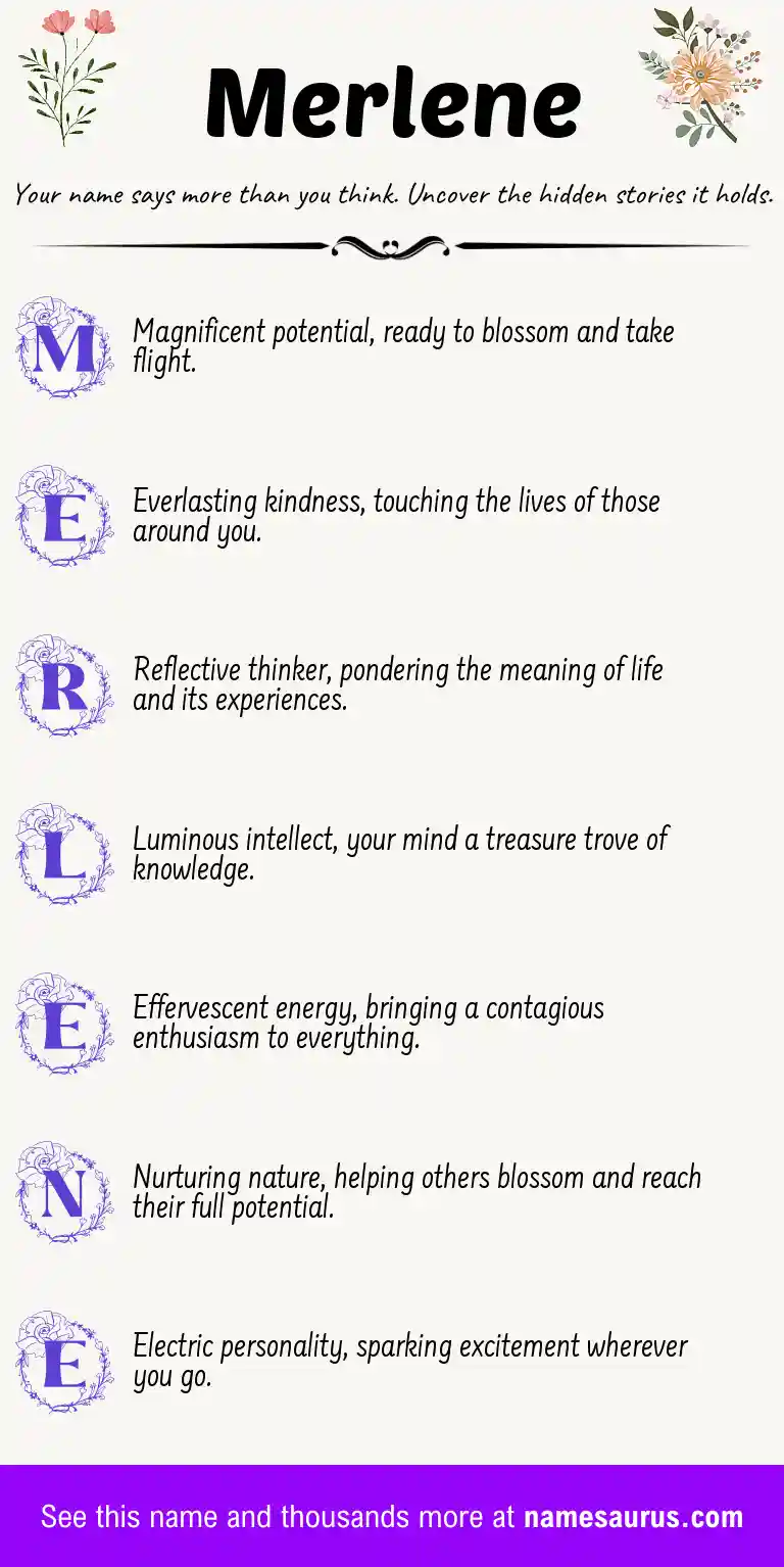 Acrostic poem about Merlene.