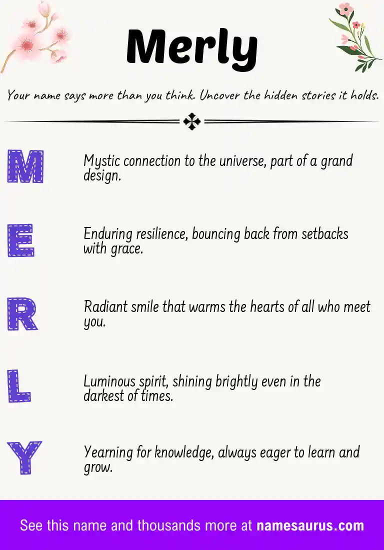 Acrostic poem about Merly.