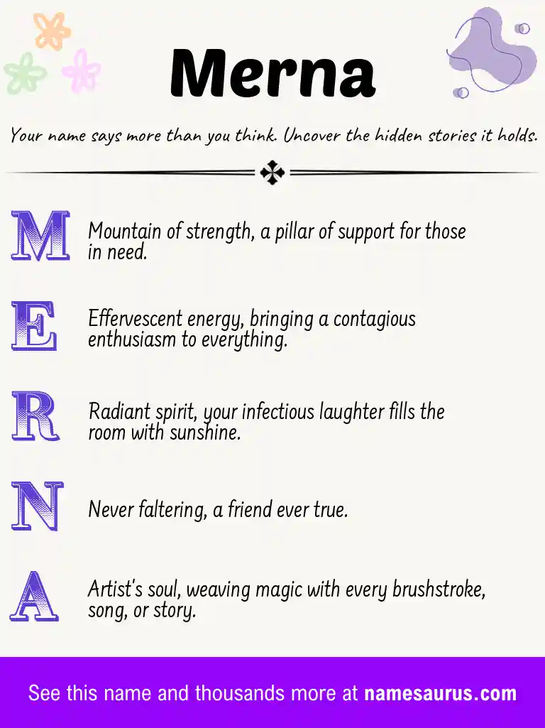 Acrostic poem about Merna.