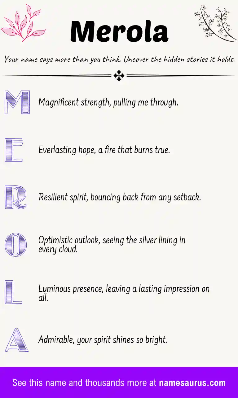 Acrostic poem about Merola.