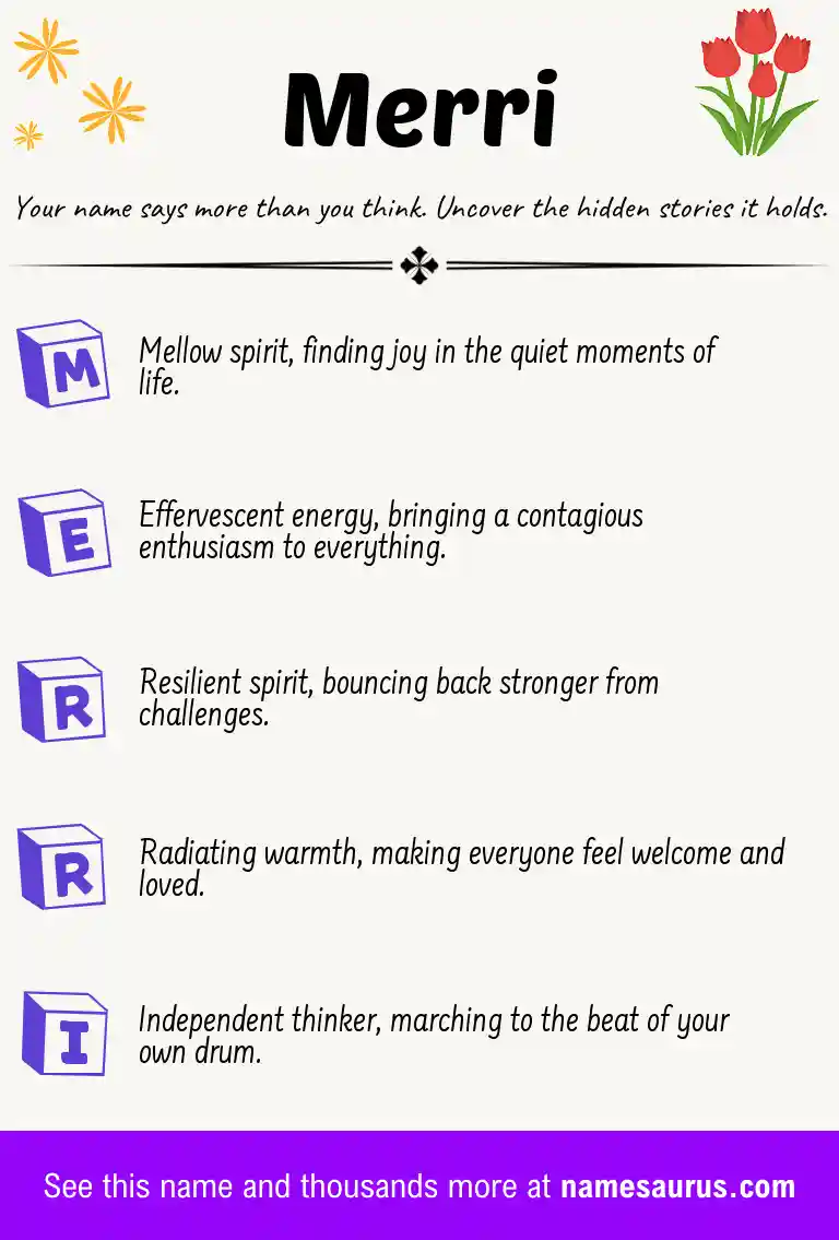 Acrostic poem about Merri.