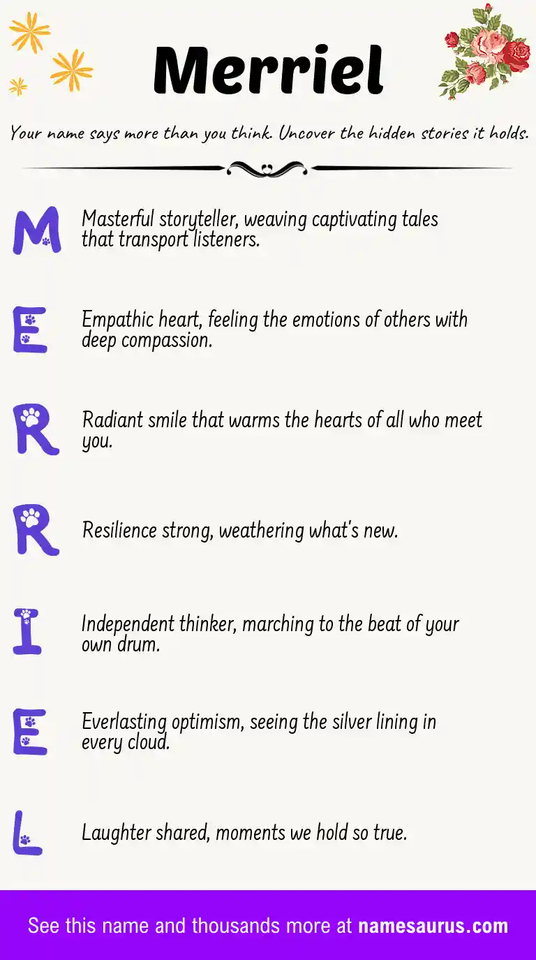 Acrostic poem about Merriel.