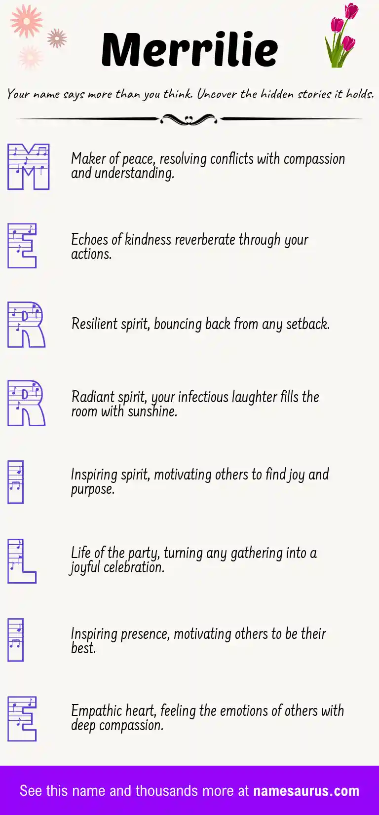 Acrostic poem about Merrilie.