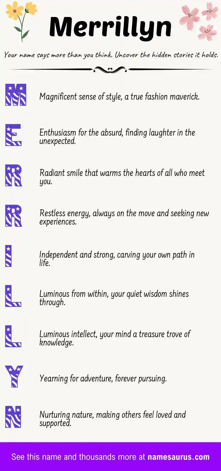Acrostic poem about Merrillyn.