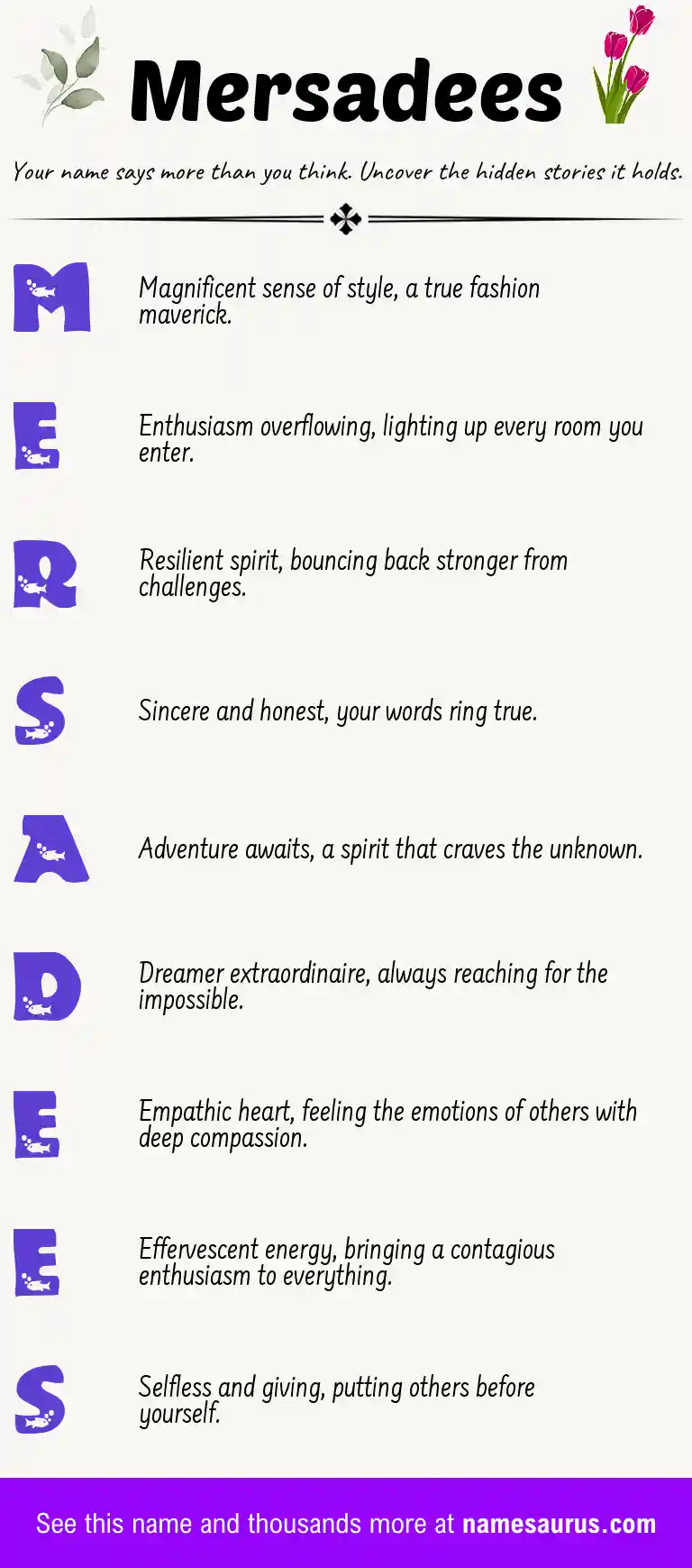 Acrostic poem about Mersadees.