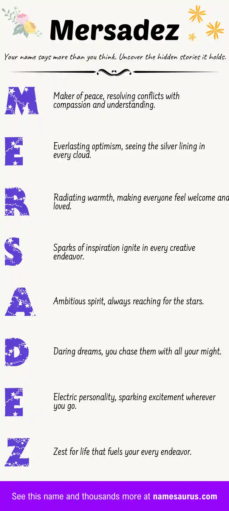 Acrostic poem about Mersadez.