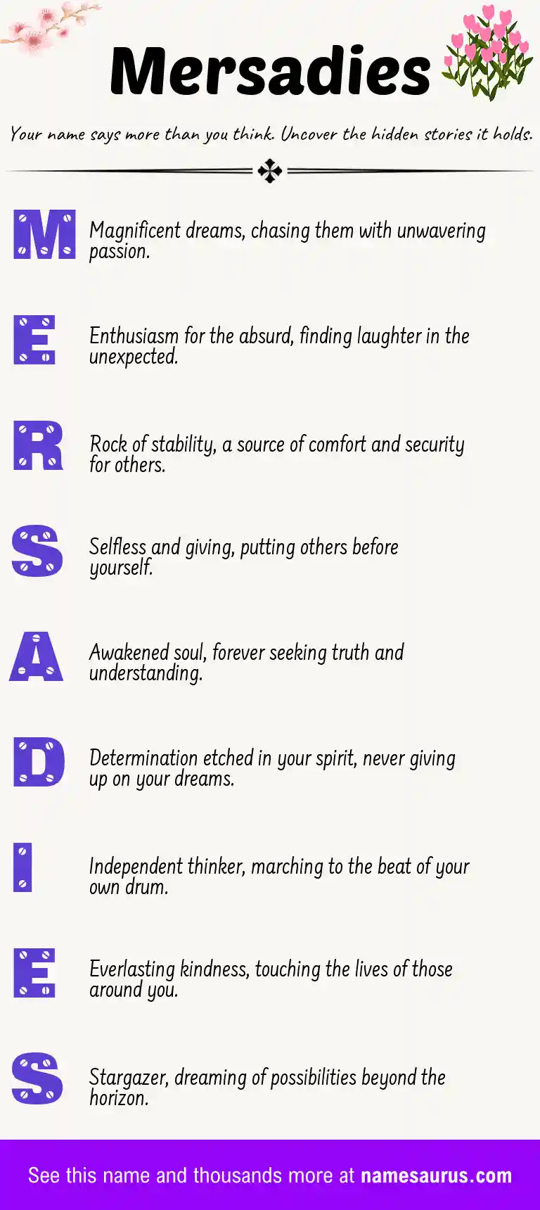 Acrostic poem about Mersadies.