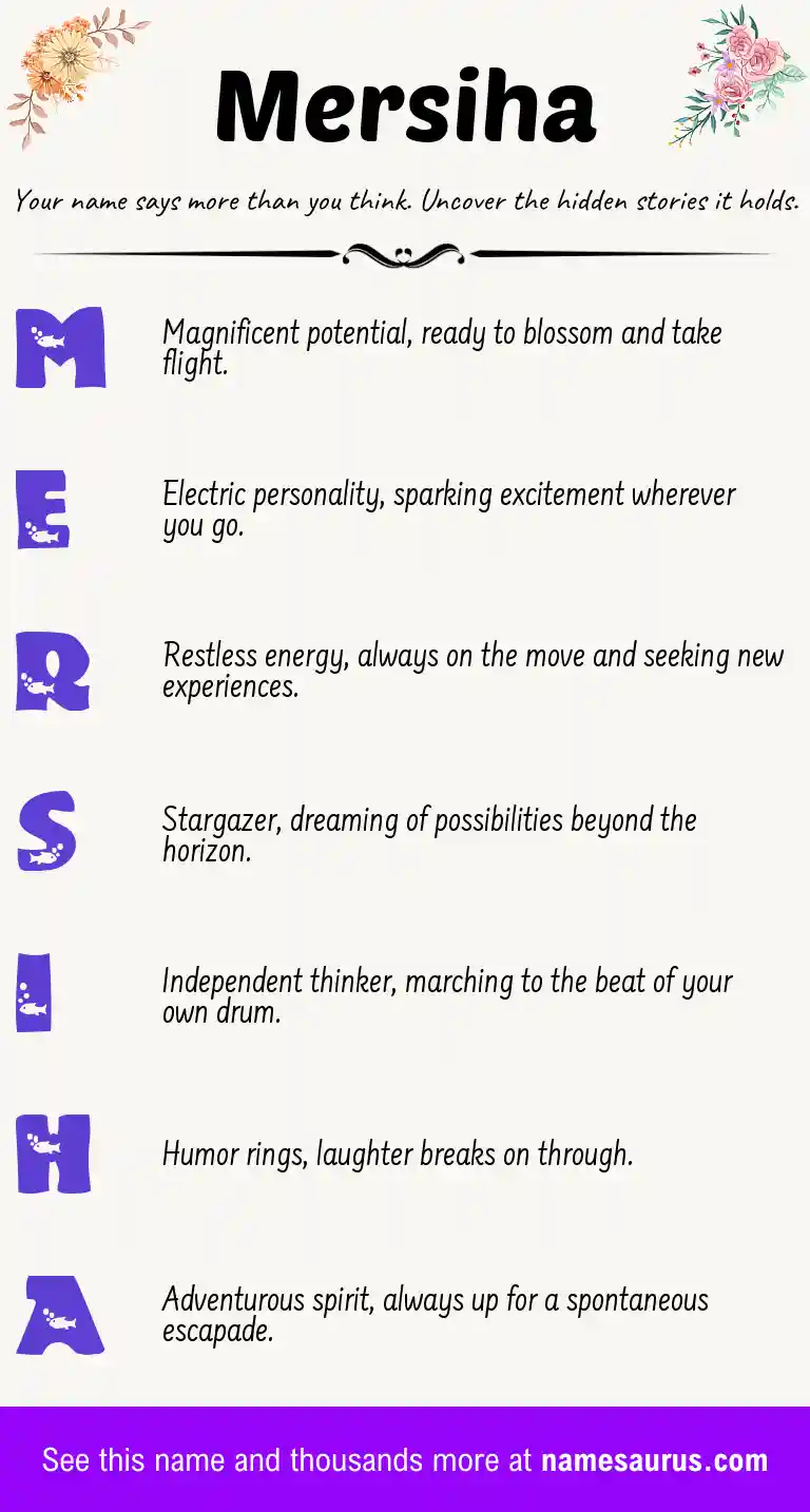 Acrostic poem about Mersiha.