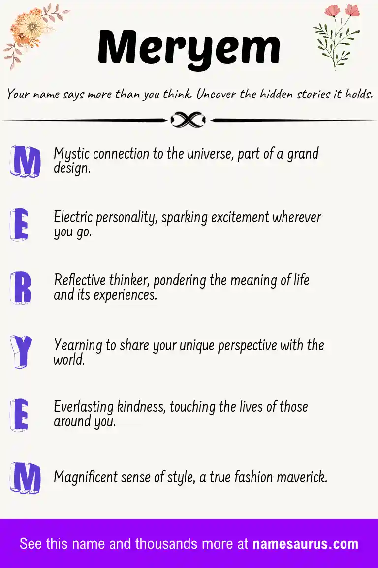 Acrostic poem about Meryem.
