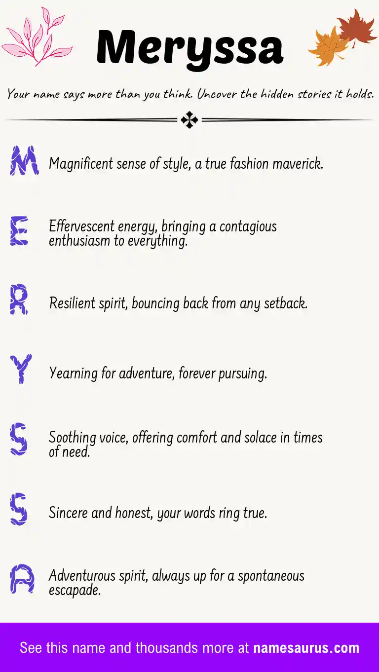 Acrostic poem about Meryssa.