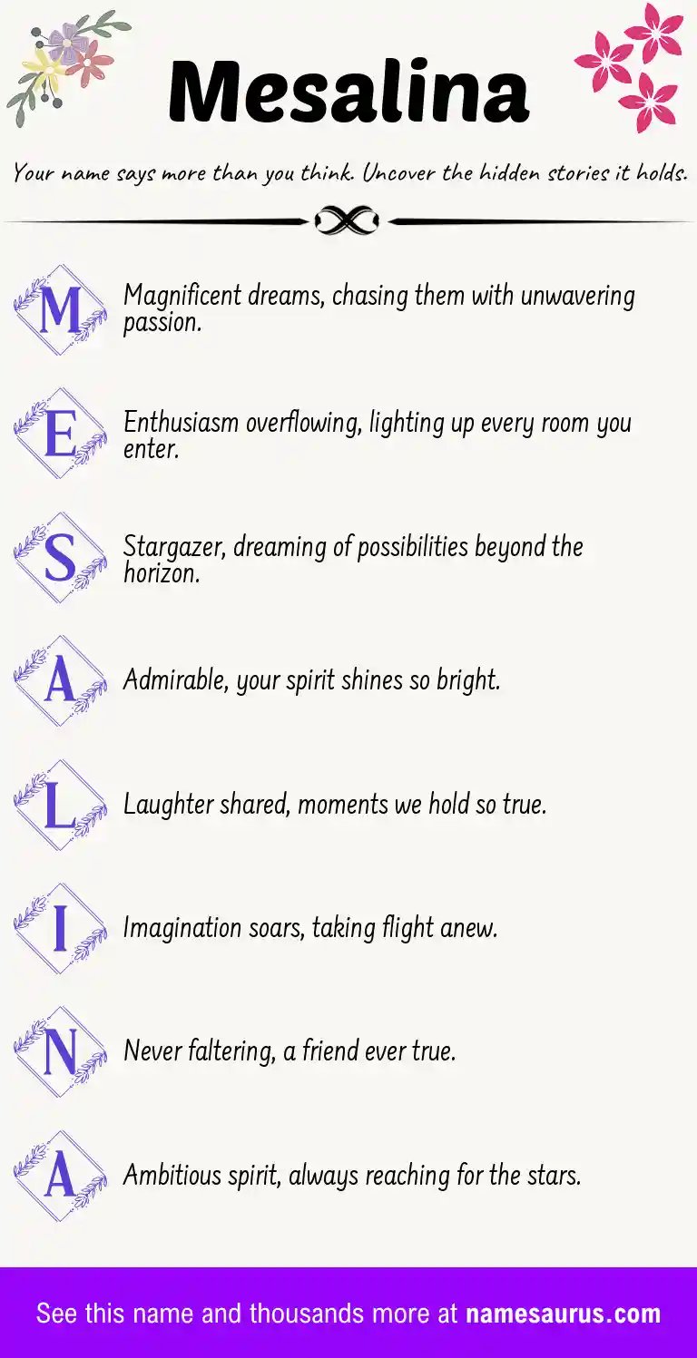 Acrostic poem about Mesalina.