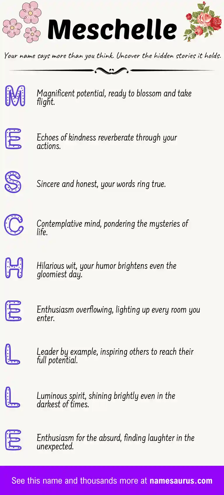 Acrostic poem about Meschelle.