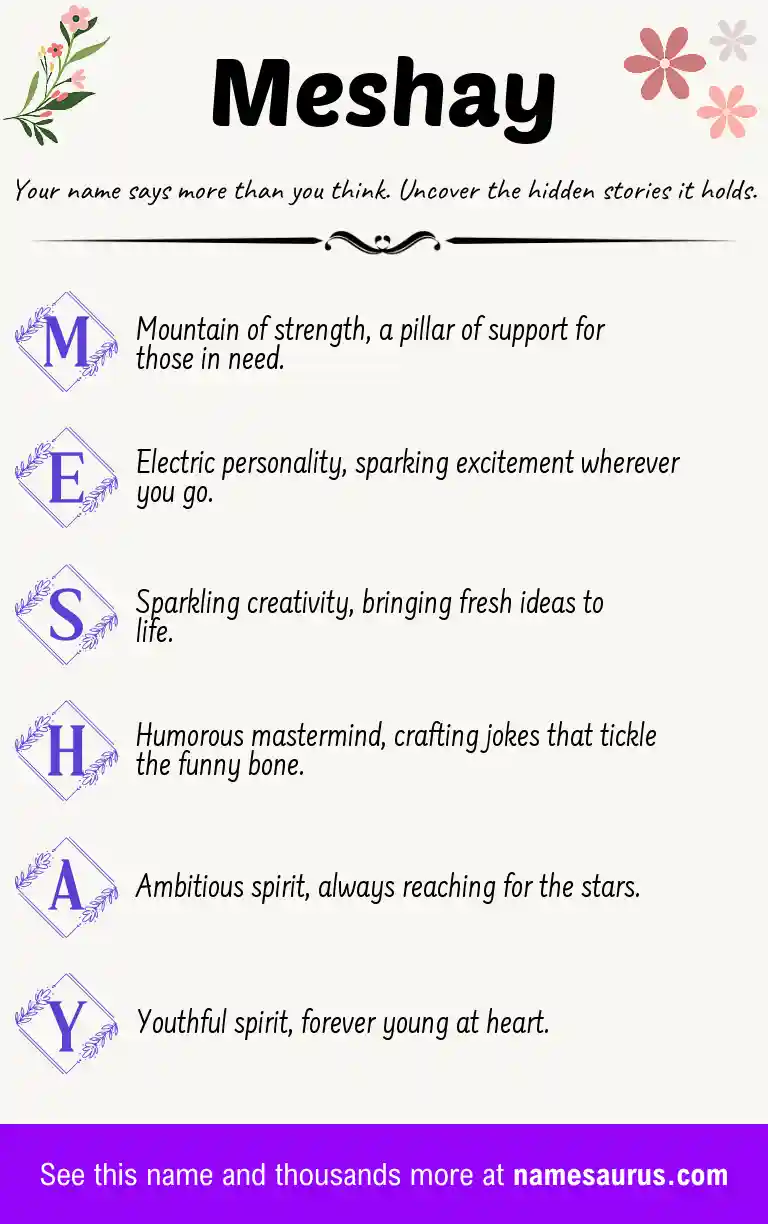 Acrostic poem about Meshay.