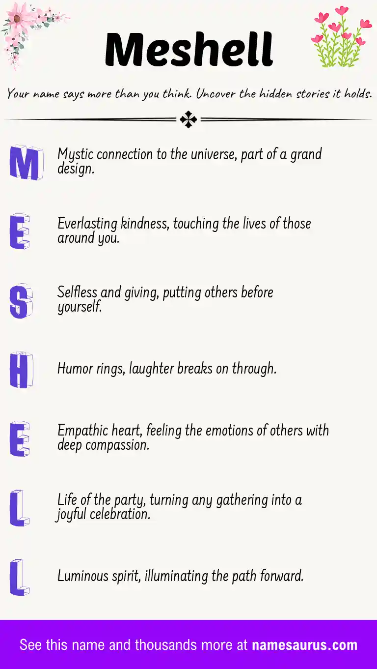 Acrostic poem about Meshell.