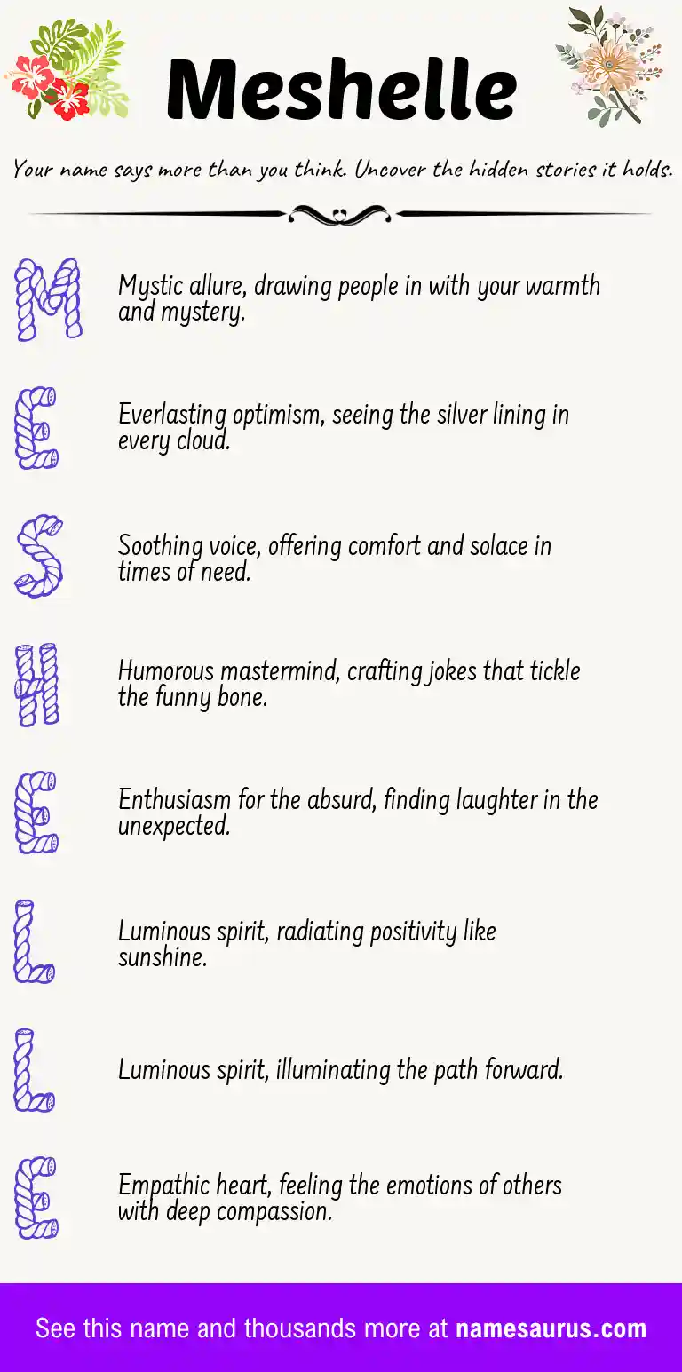 Acrostic poem about Meshelle.