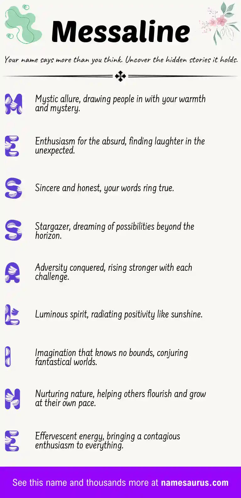 Acrostic poem about Messaline.