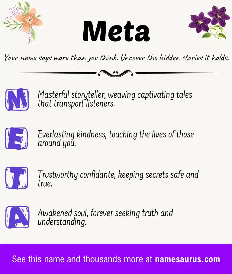 Acrostic poem about Meta.