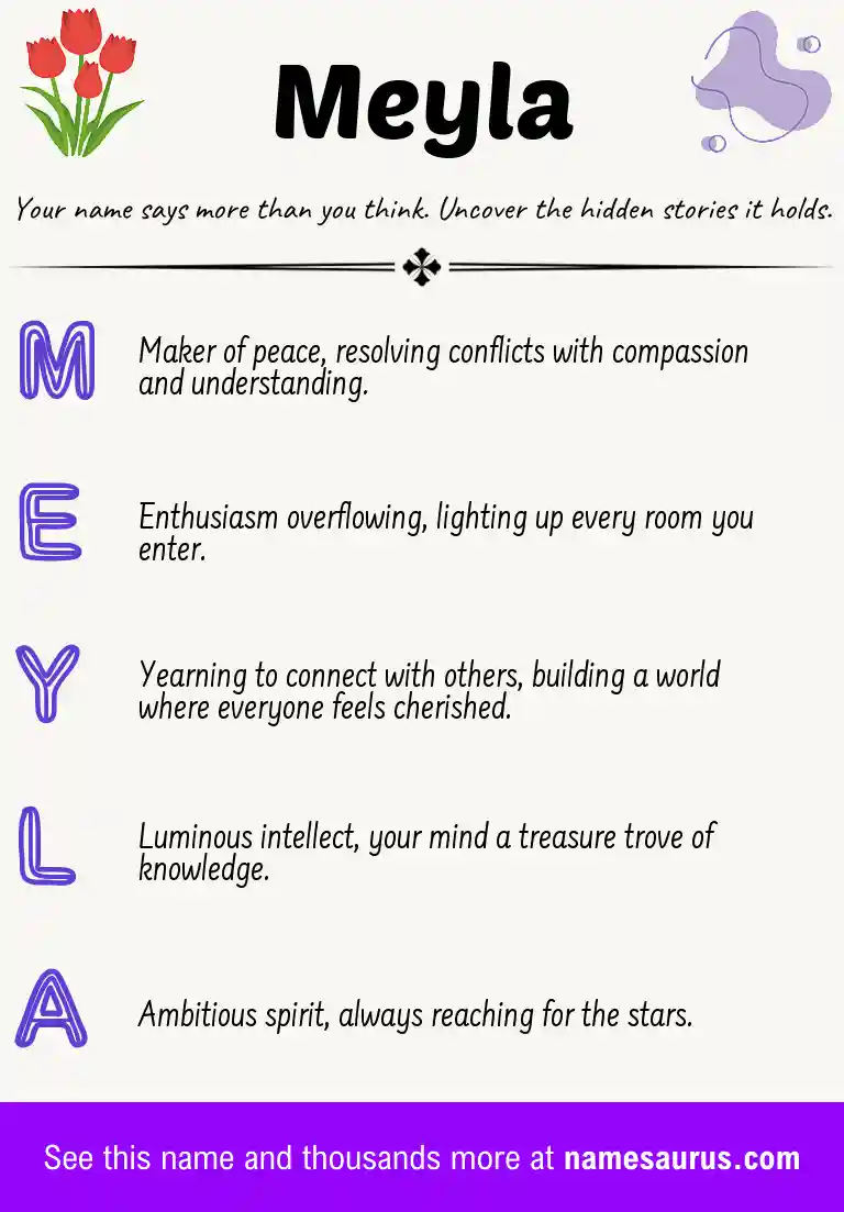 Acrostic poem about Meyla.