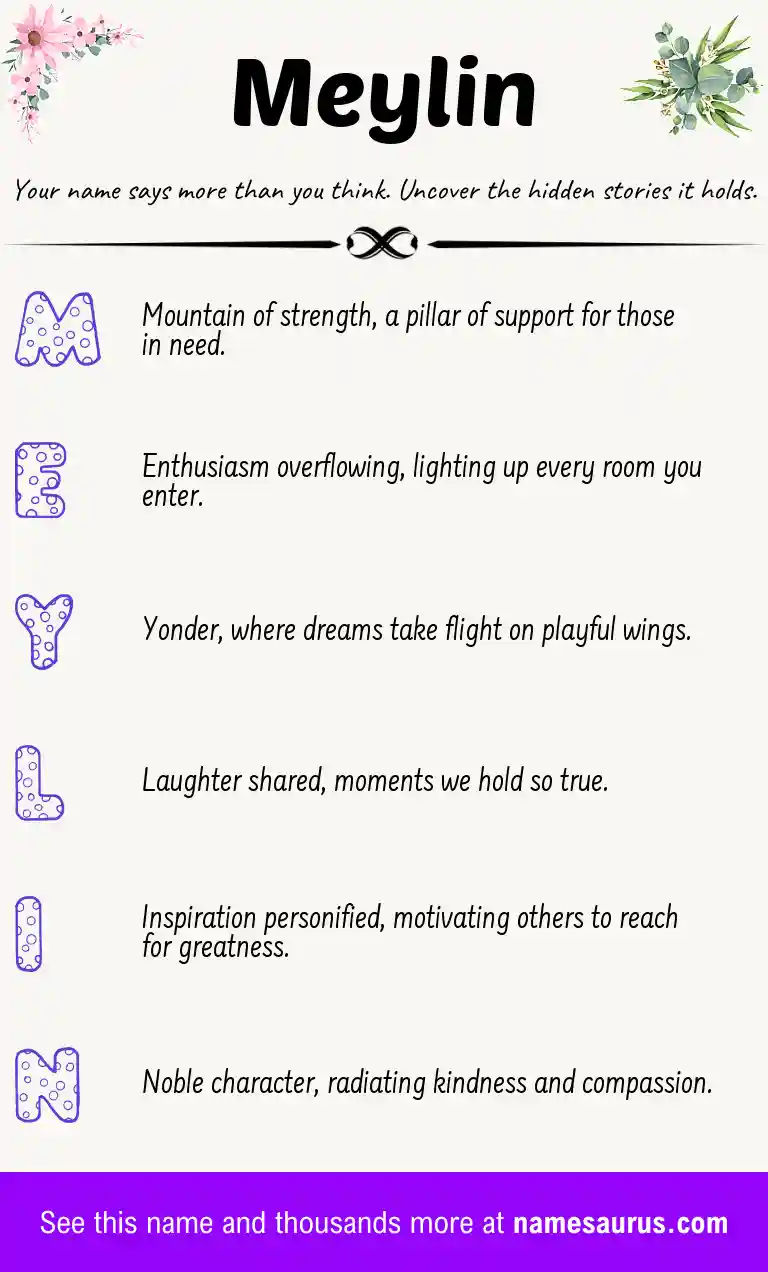 Acrostic poem about Meylin.