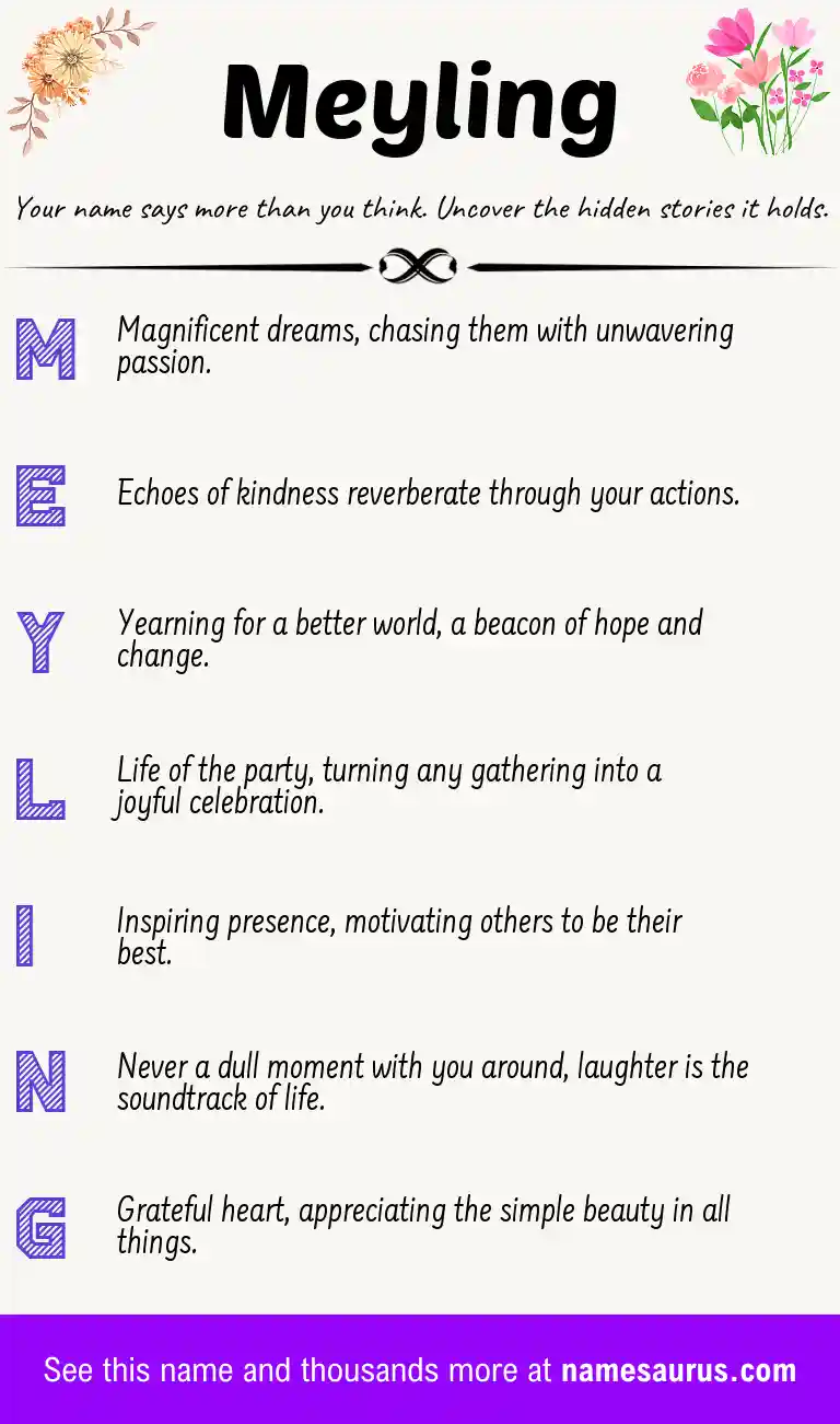 Acrostic poem about Meyling.