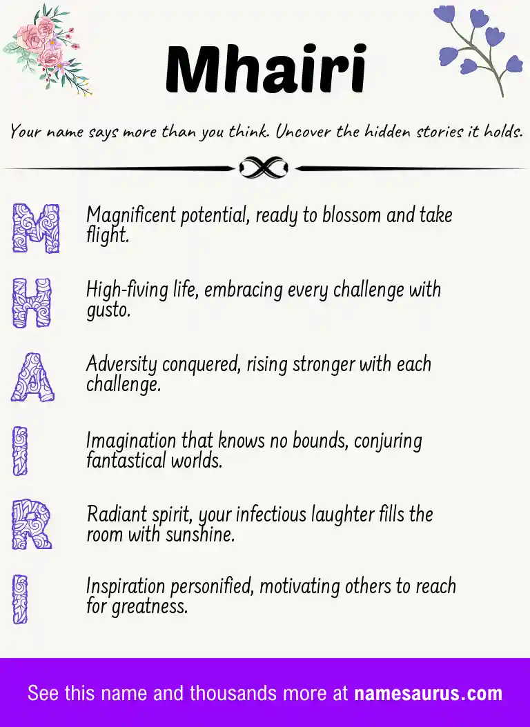 Acrostic poem about Mhairi.