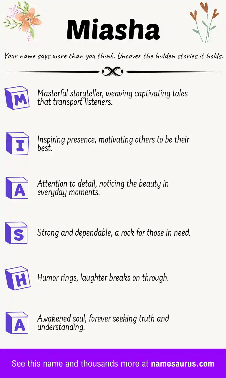 Acrostic poem about Miasha.