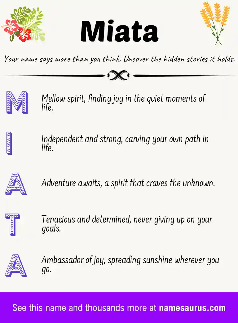 Acrostic poem about Miata.