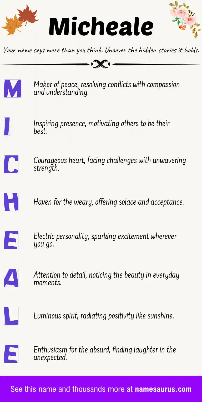Acrostic poem about Micheale.