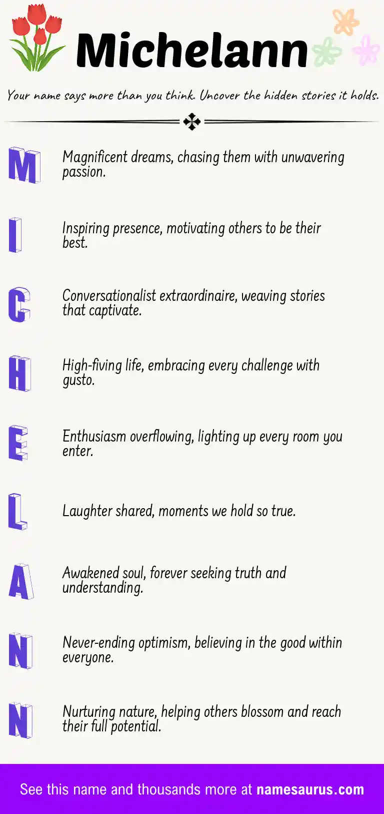 Acrostic poem about Michelann.