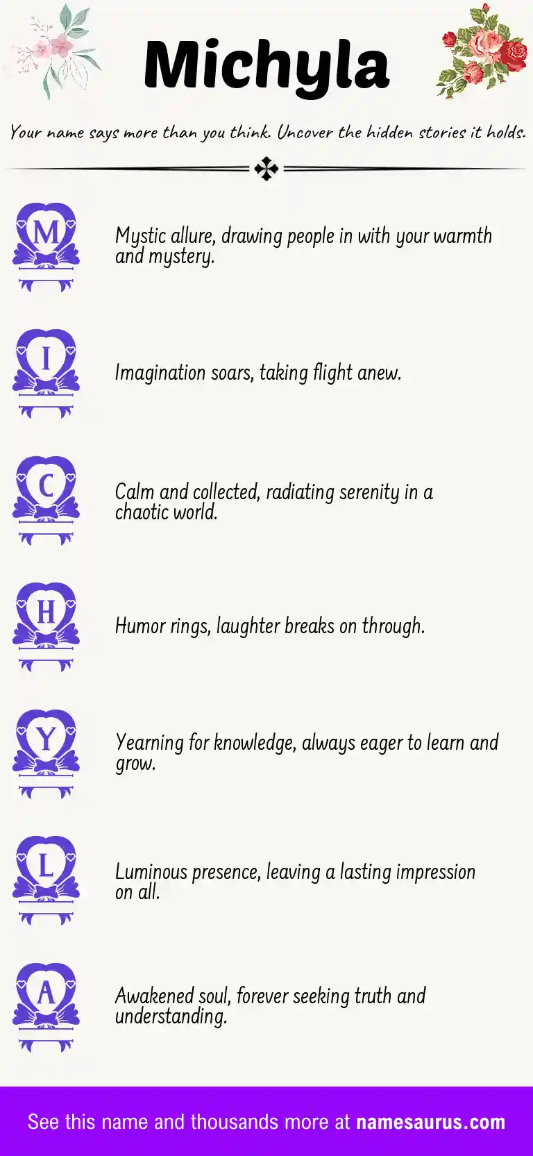 Acrostic poem about Michyla.