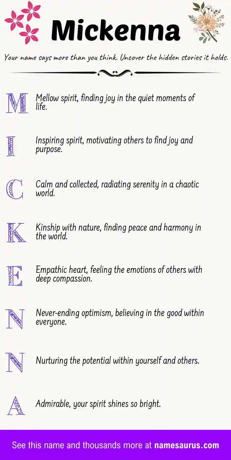 Acrostic poem about Mickenna.