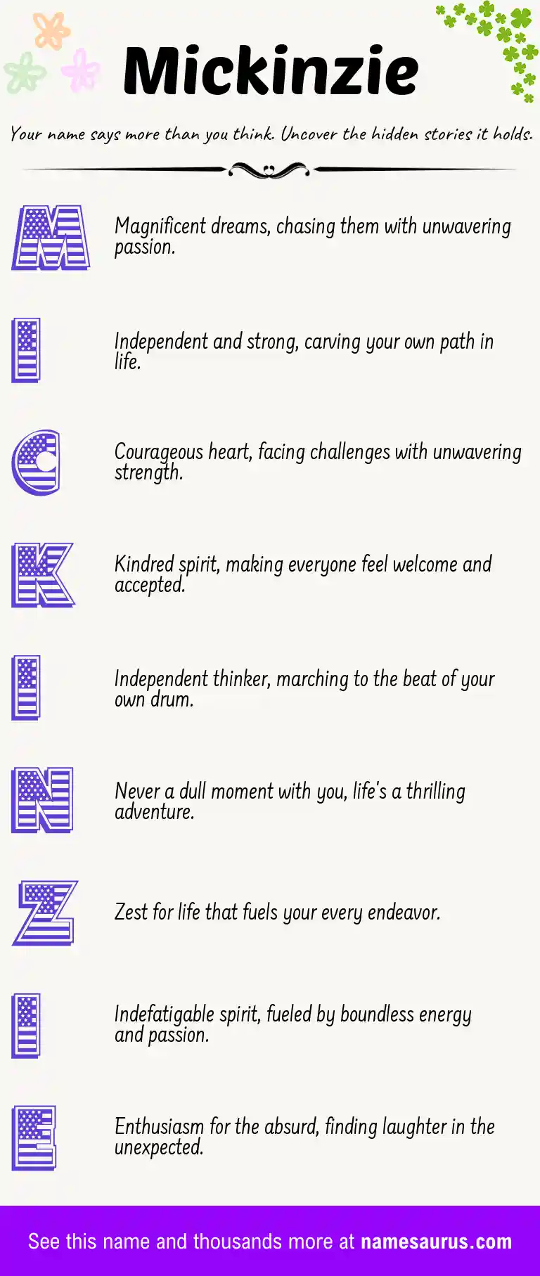 Acrostic poem about Mickinzie.