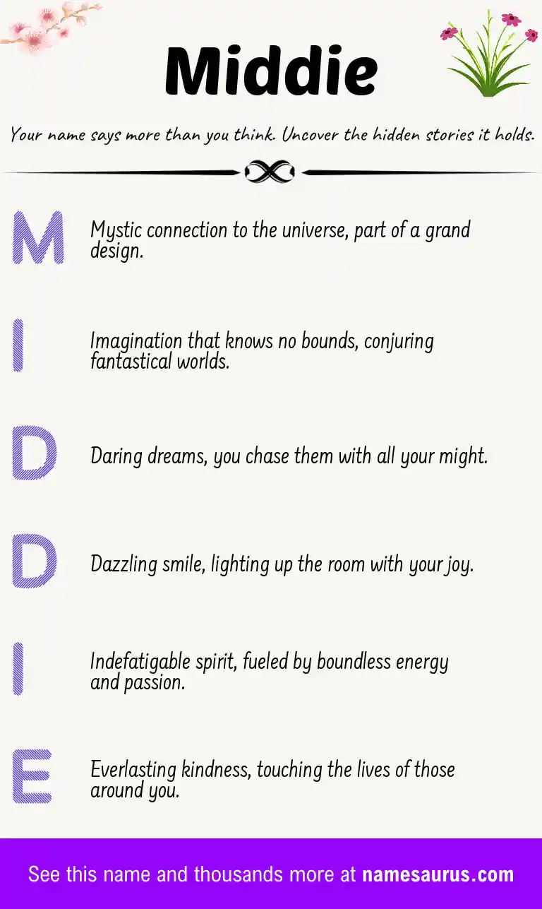 Acrostic poem about Middie.