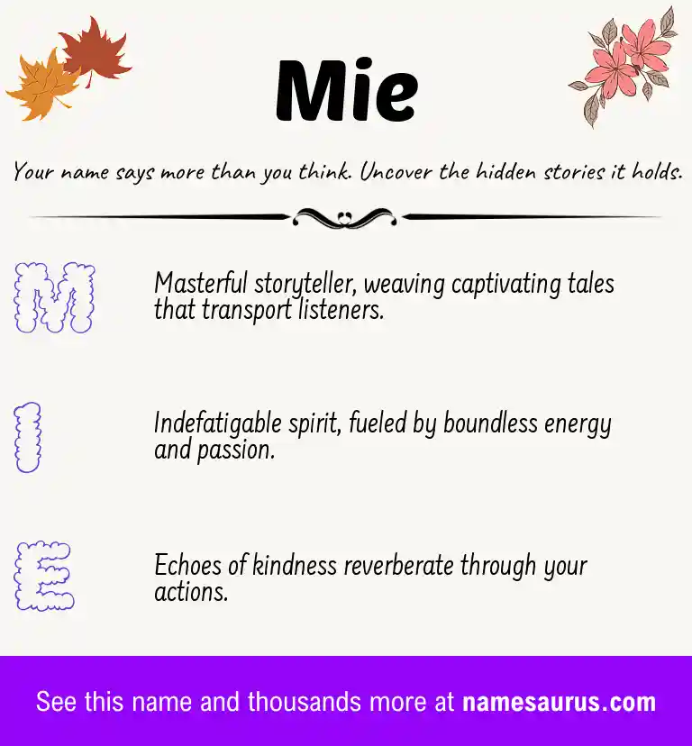 Acrostic poem about Mie.