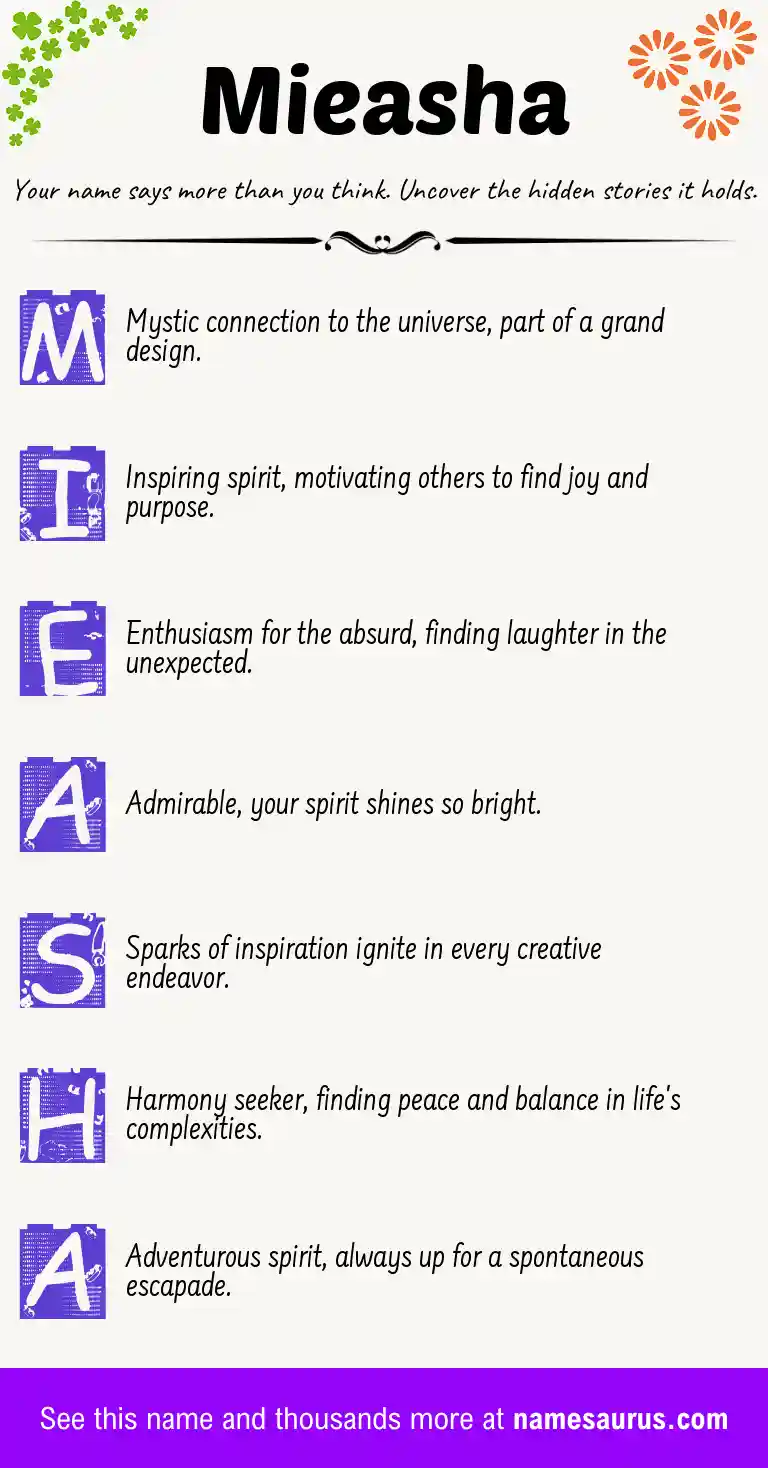 Acrostic poem about Mieasha.