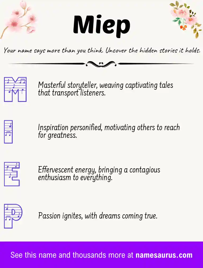 Acrostic poem about Miep.