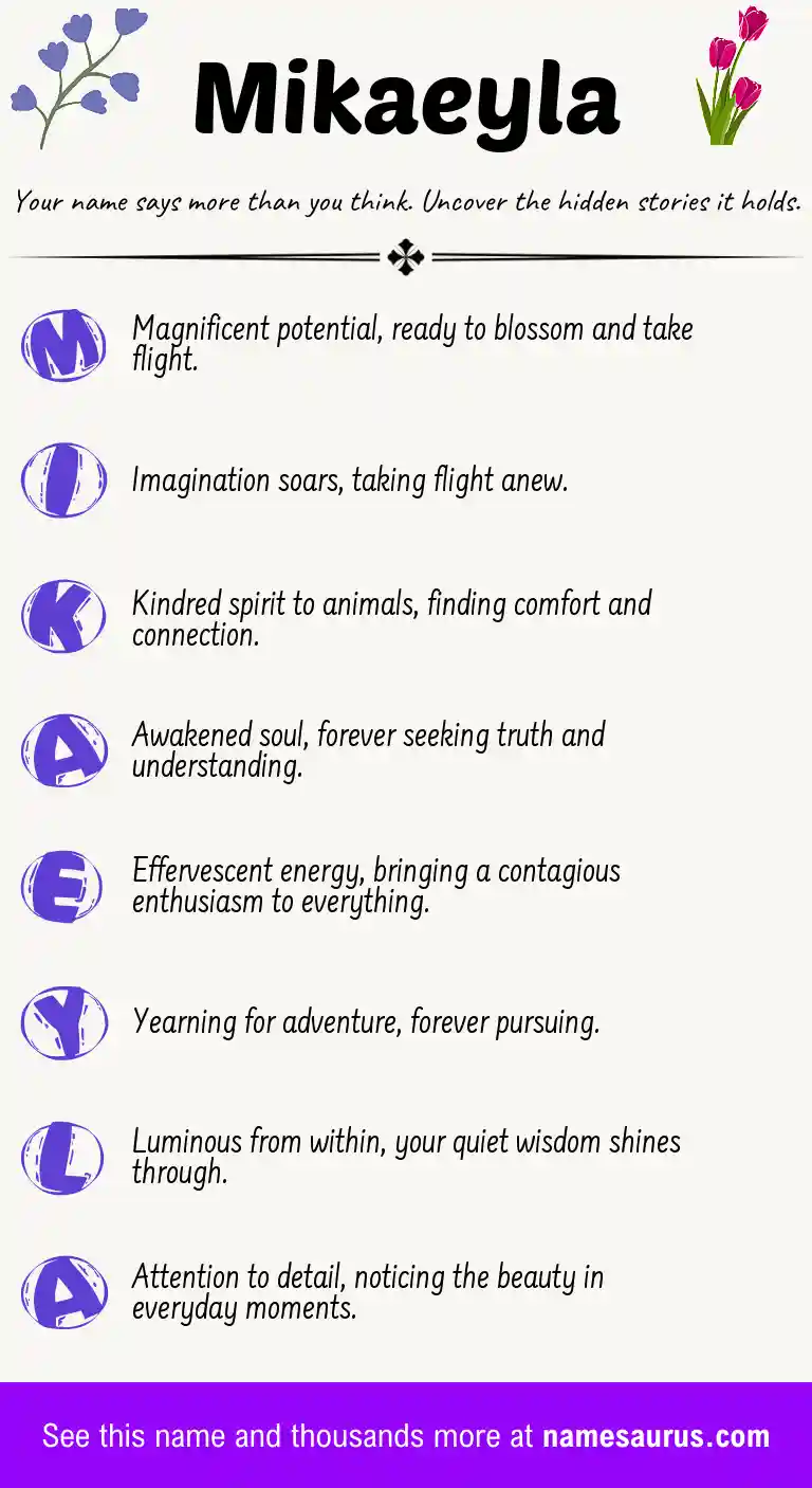 Acrostic poem about Mikaeyla.